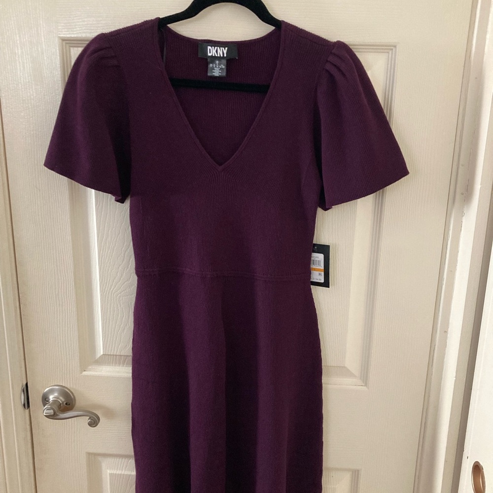 DKNY Women's Deep Purple Midi Dress